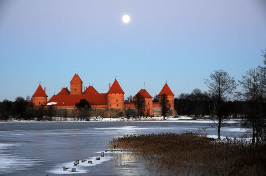 Trakų salos pilis žiemą.