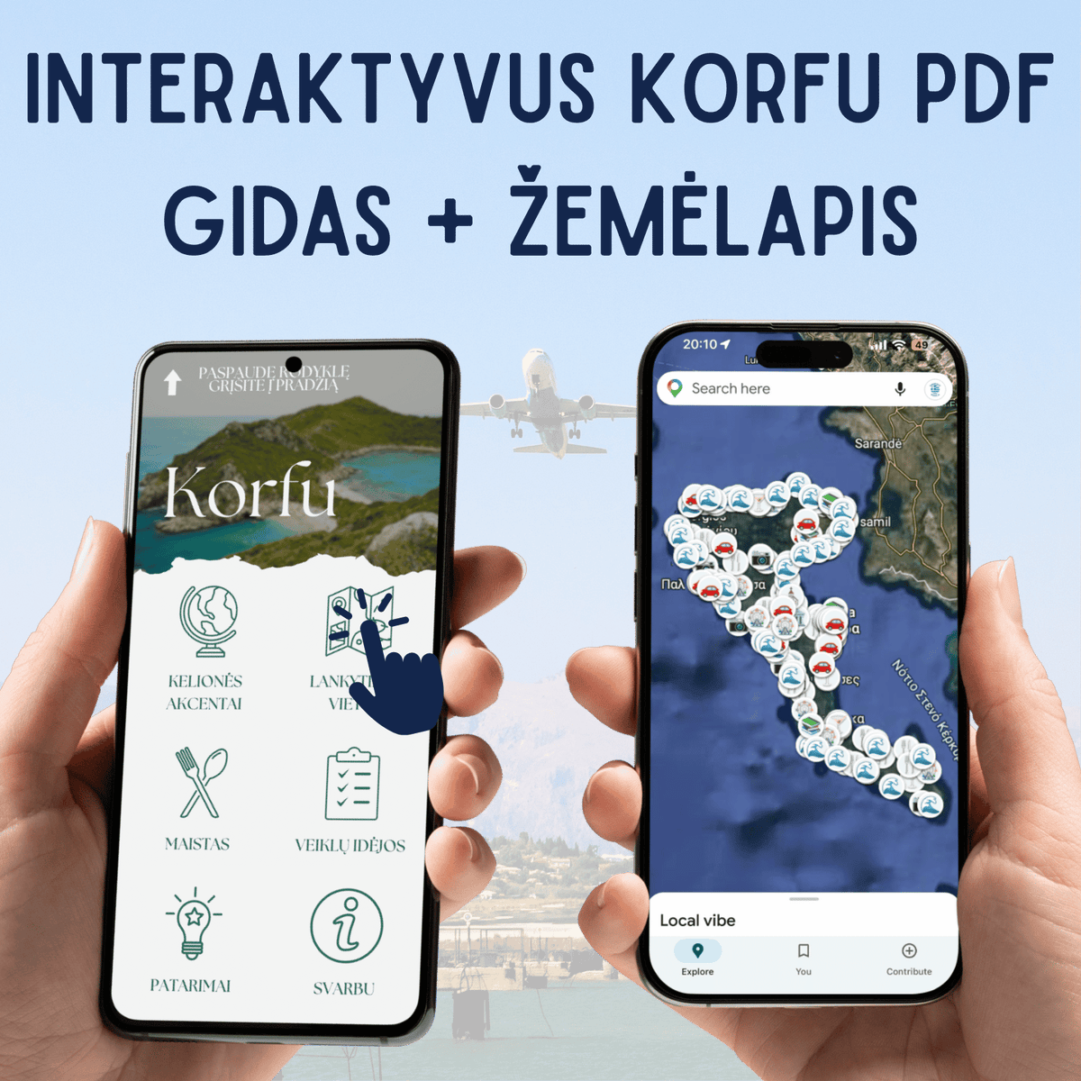 Interaktyvus Korfu PDF gidas ir žemėlapis