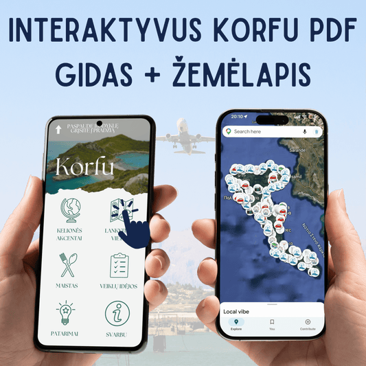 Interaktyvus Korfu PDF gidas ir žemėlapis