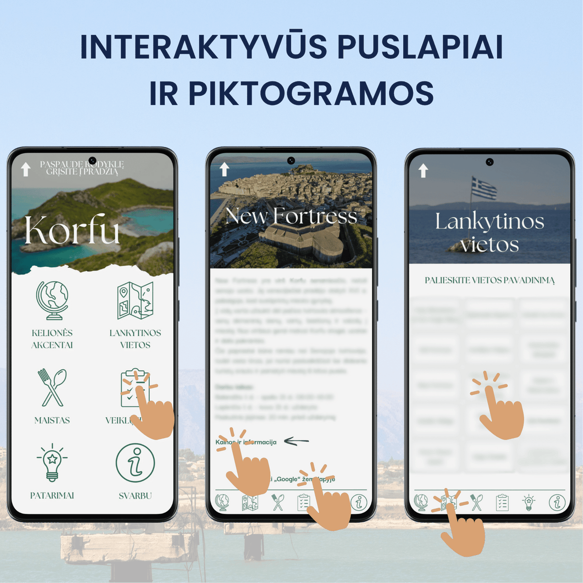 Interaktyvus Korfu PDF gidas ir žemėlapis