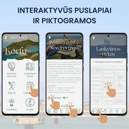 Interaktyvus Korfu PDF gidas ir žemėlapis