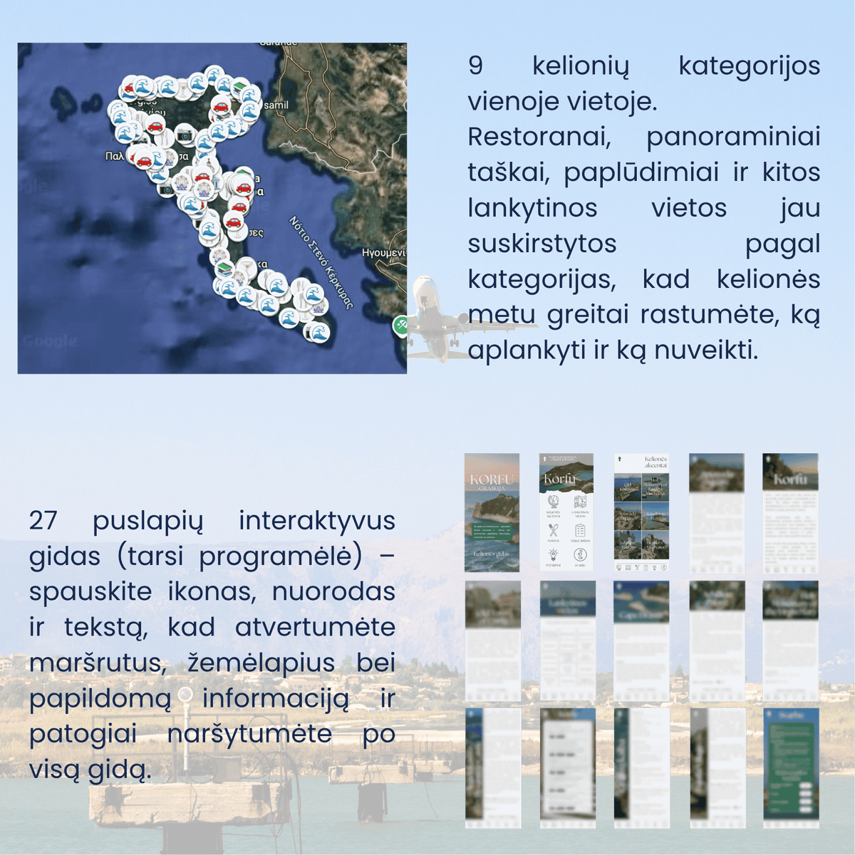 Interaktyvus Korfu PDF gidas ir žemėlapis