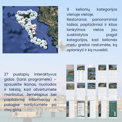 Interaktyvus Korfu PDF gidas ir žemėlapis