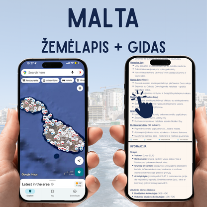 Maltos kelionės rinkinys: gidas + interaktyvus žemėlapis
