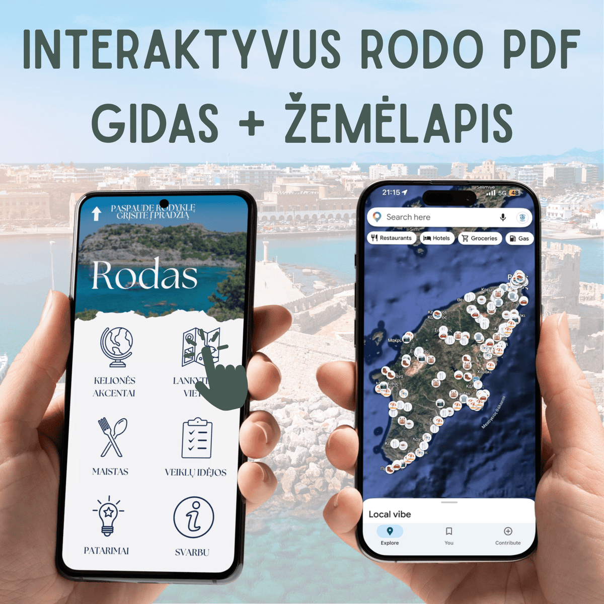 Interaktyvus Rodo PDF gidas ir žemėlapis