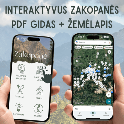 Interaktyvus Zakopanės PDF gidas ir žemėlapis