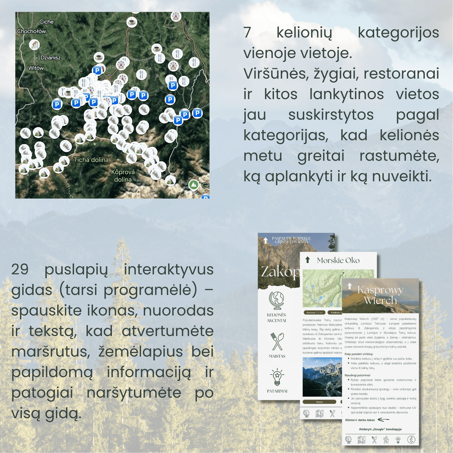 Interaktyvus Zakopanės PDF gidas ir žemėlapis