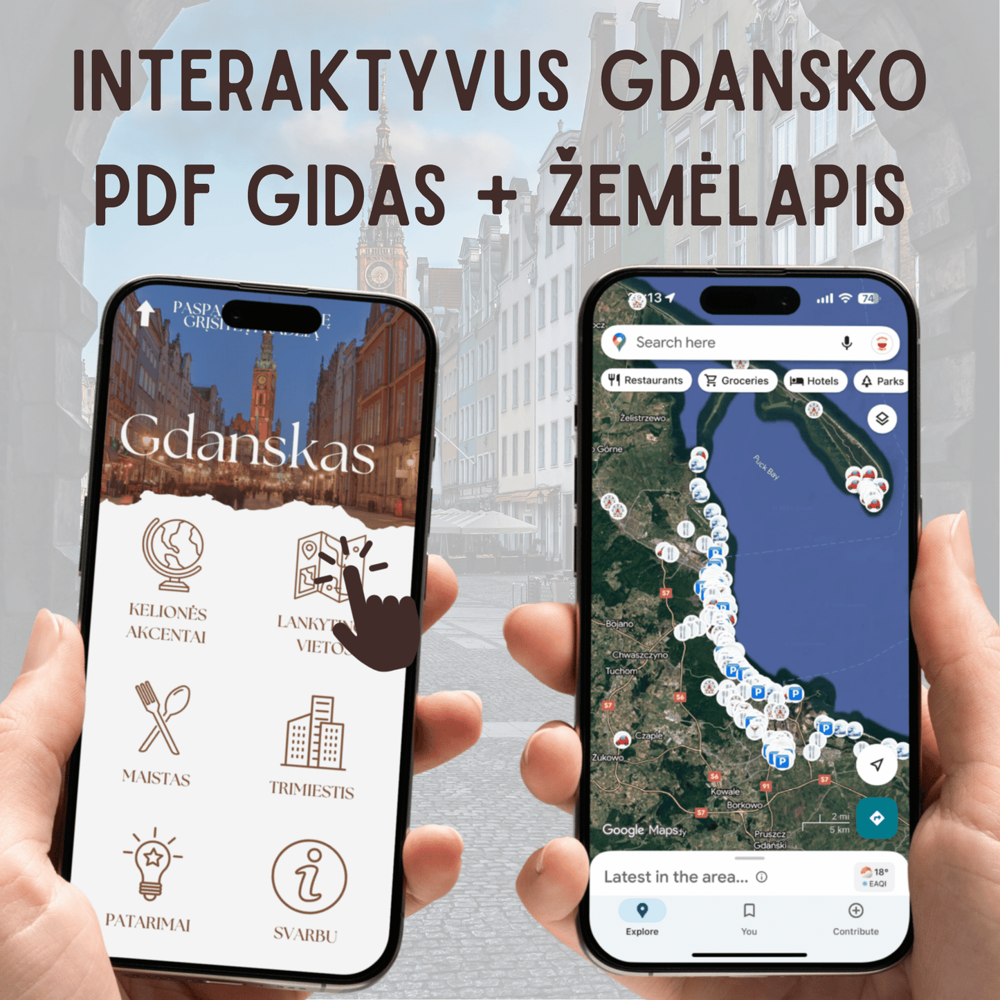 Interaktyvus Gdansko PDF gidas ir žemėlapis