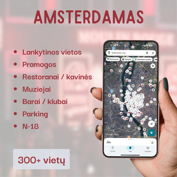 Amsterdamas lankytinos vietos žemėlapis