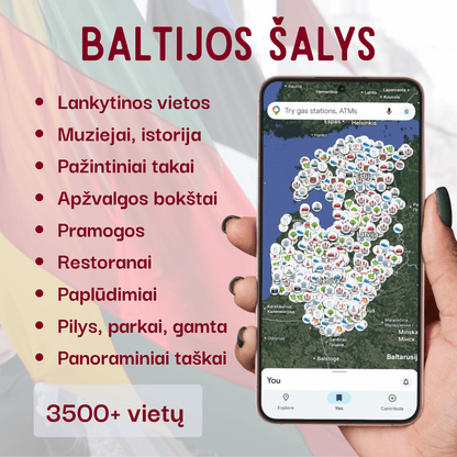 Baltijos šalių lankytinų vietų žemėlapis