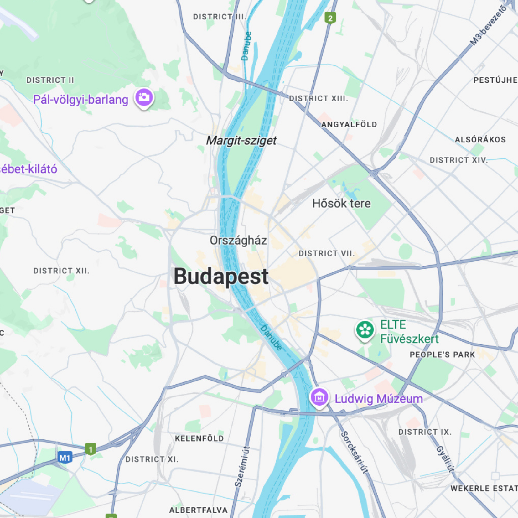Budapešto lankytinų vietų žemėlapis žemėlapis prieš