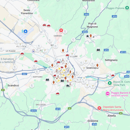 Florencija lankytinos vietos žemėlapis