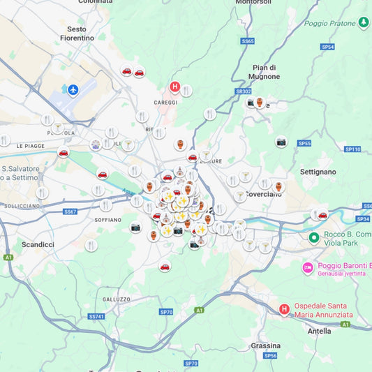 Florencija lankytinos vietos žemėlapis
