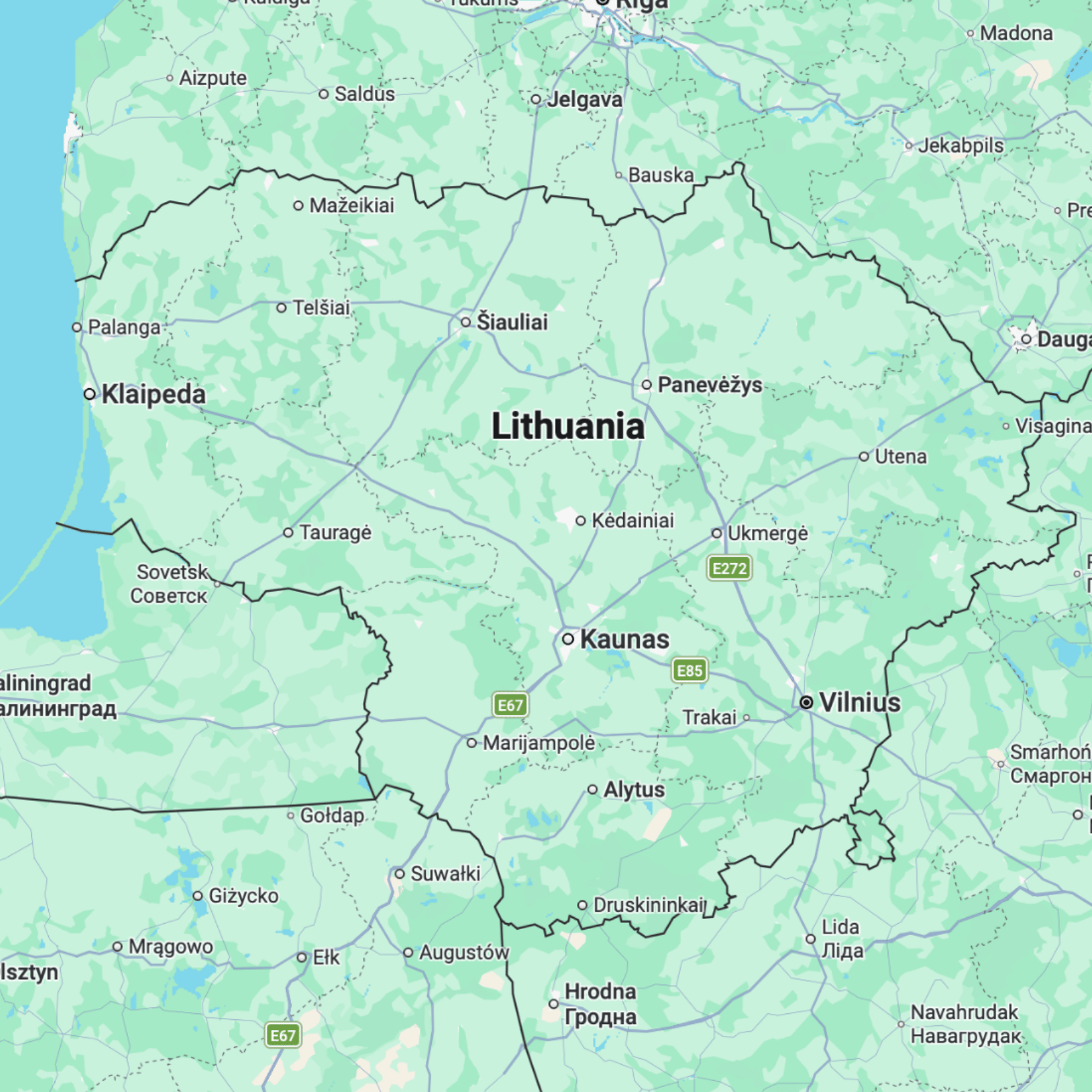 Lietuvos lankytinų vietų žemėlapis žemėlapis prieš