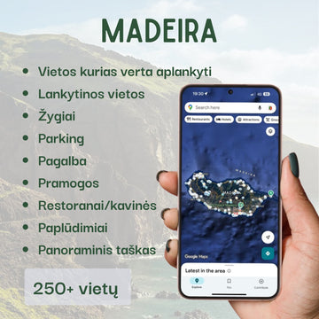 Madeira lankytinos vietos žemėlapis