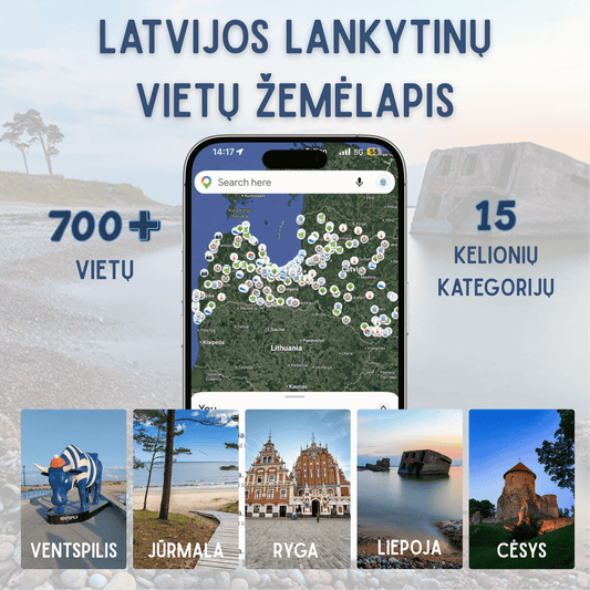 Latvijos lankytinų vietų žemėlapis