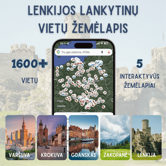 Lenkijos lankytinų vietų žemėlapis