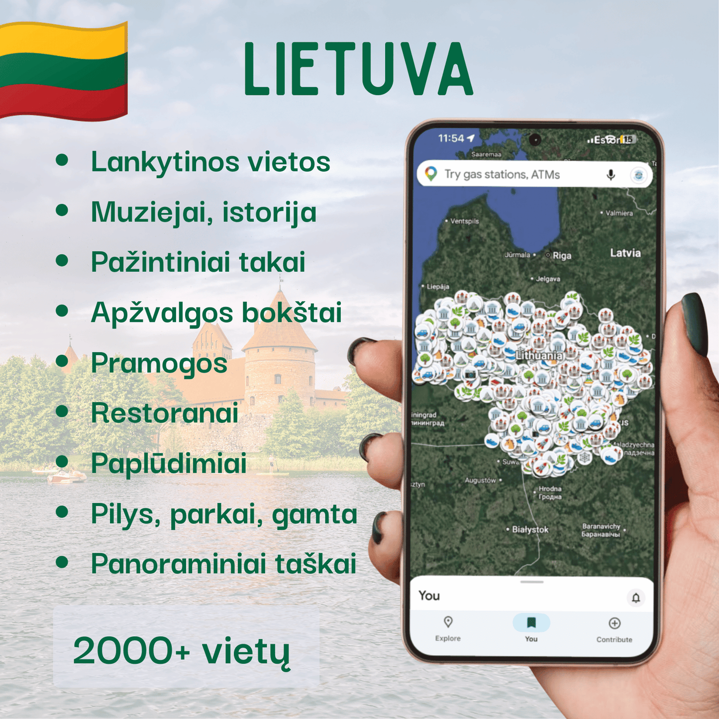 Lietuvos lankytinų vietų žemėlapis