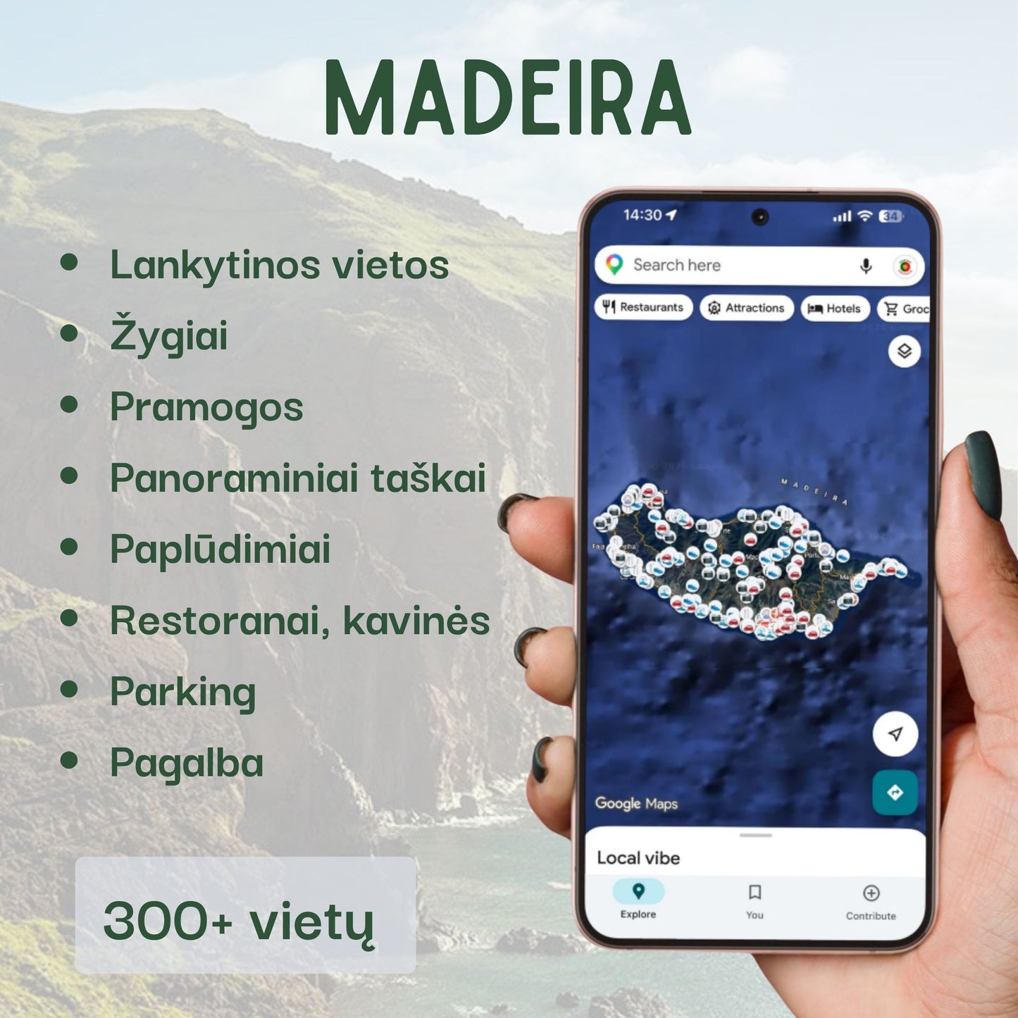 Madeira lankytinos vietos žemėlapis