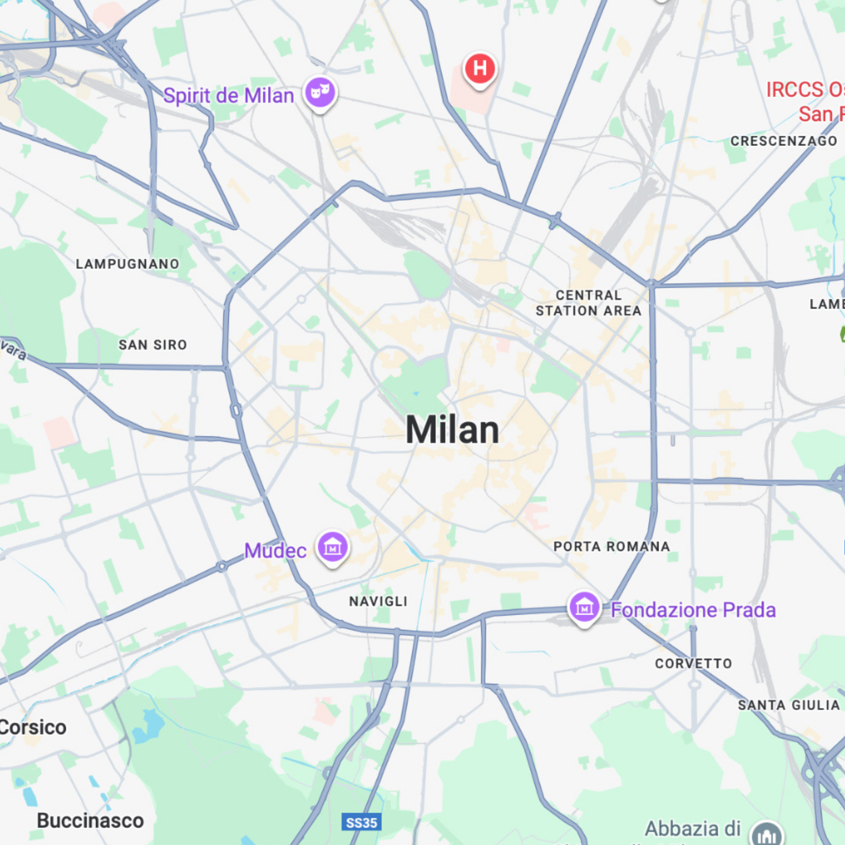 Milano lankytinų vietų žemėlapis žemėlapis prieš