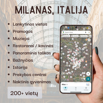 Milanas lankytinos vietos žemėlapis