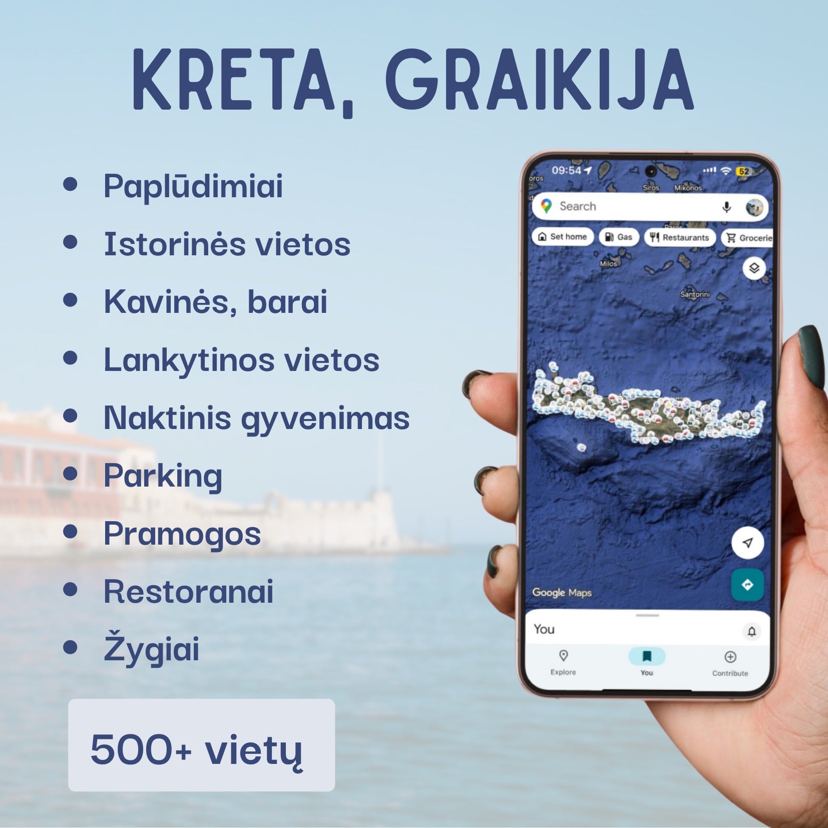 Kreta lankytinos vietos žemėlapis