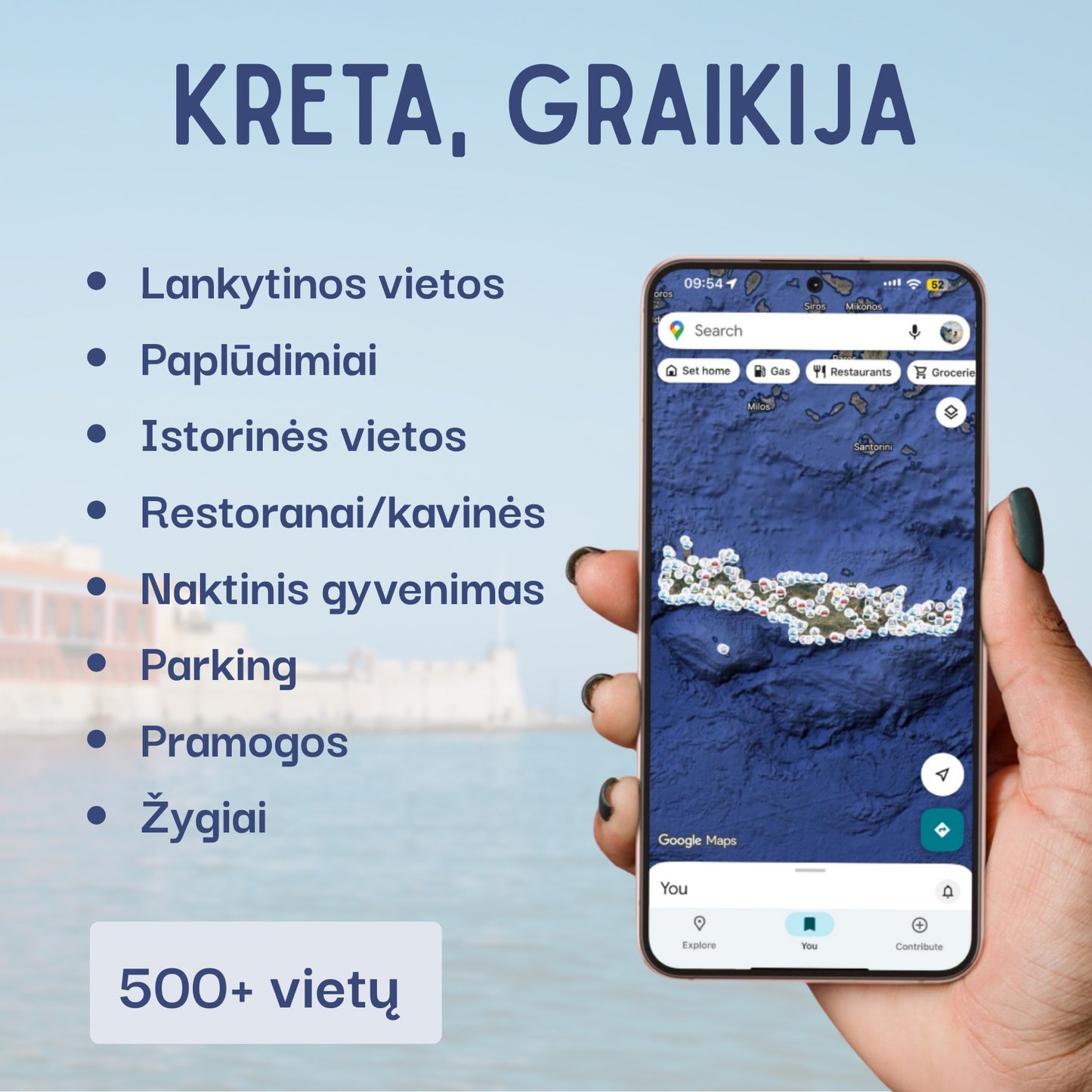 Kreta lankytinos vietos žemėlapis