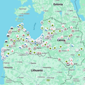 Latvijos lankytinų vietų žemėlapis