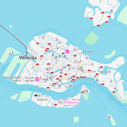 Venecija lankytinos vietos žemėlapis