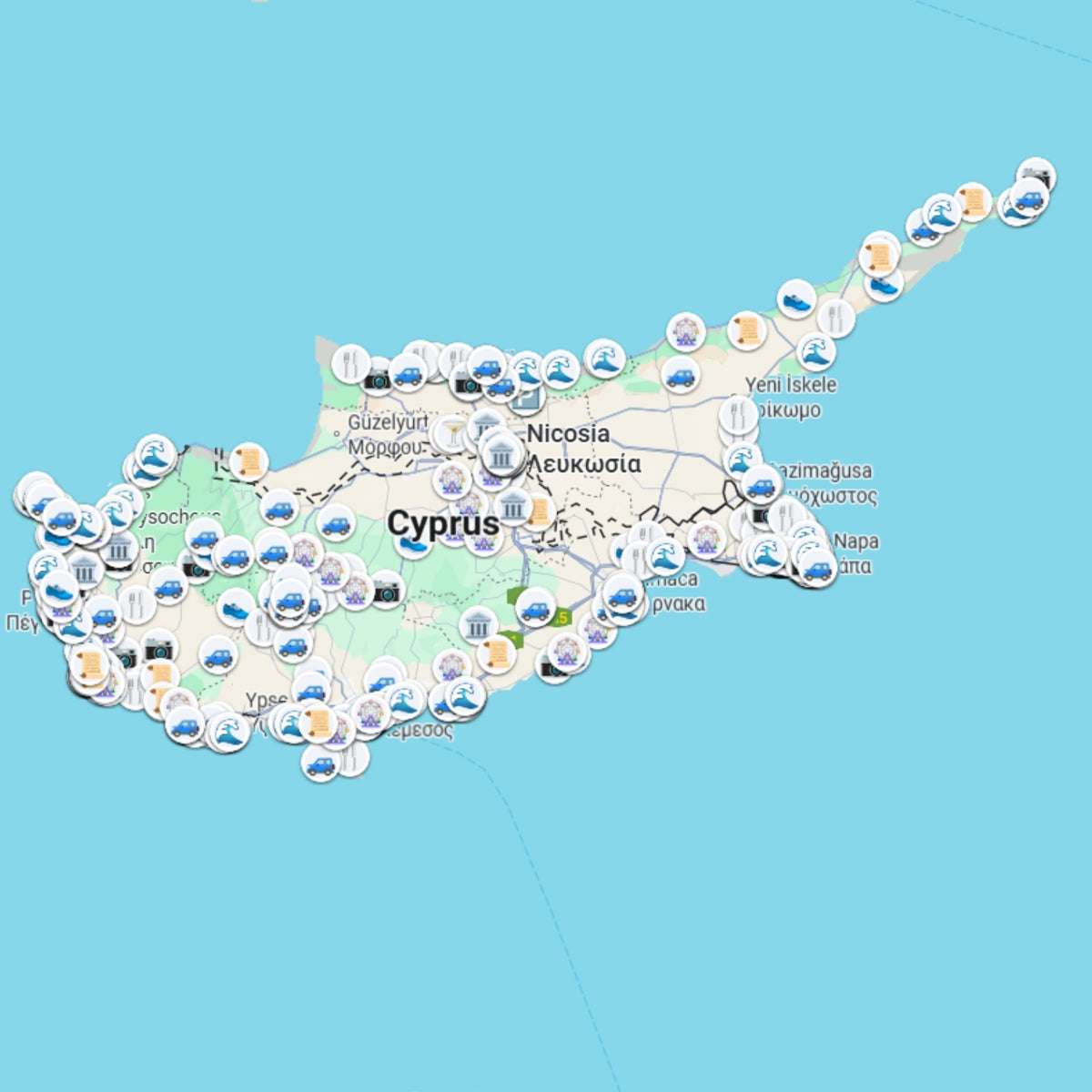 Kipras lankytinos vietos žemėlapis preview