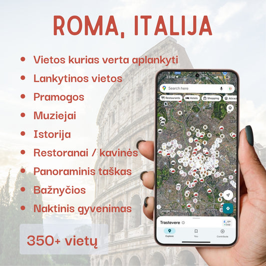 Roma lankytinos vietos žemėlapis