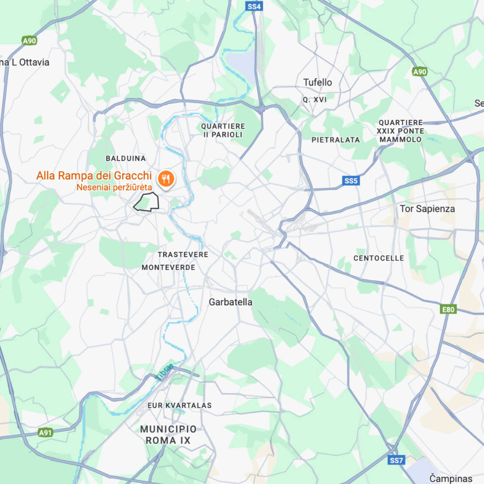 Romos lankytinų vietų žemėlapis žemėlapis prieš