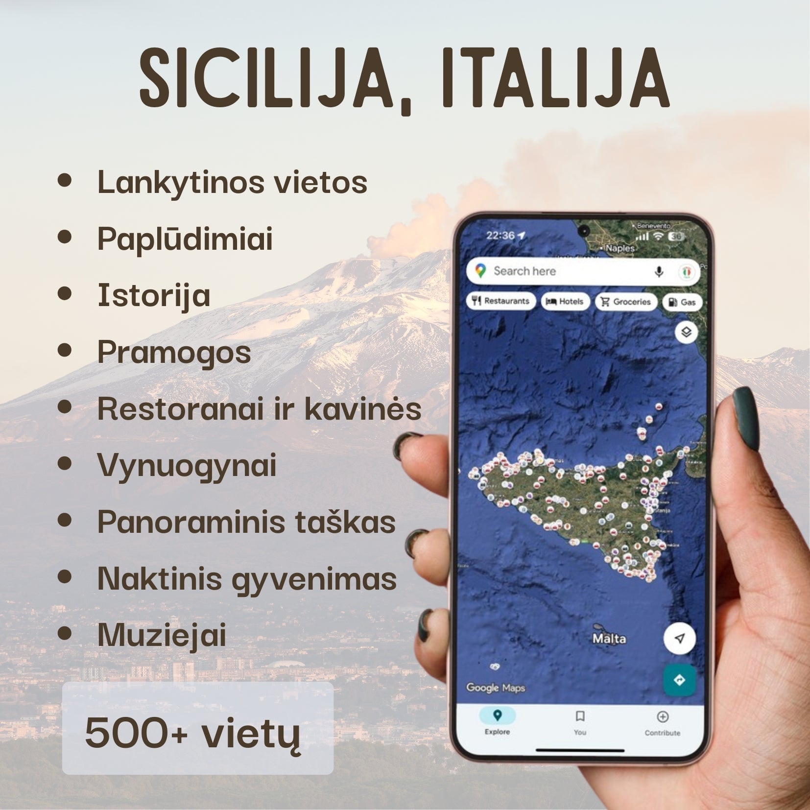 Sicily Tourist Map - Maps by Ema