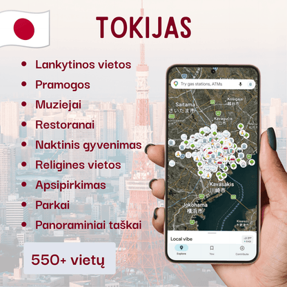 Tokijo lankytinų vietų žemėlapis