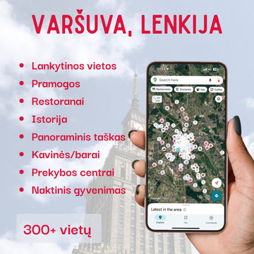 Varšuva lankytinos vietos žemėlapis