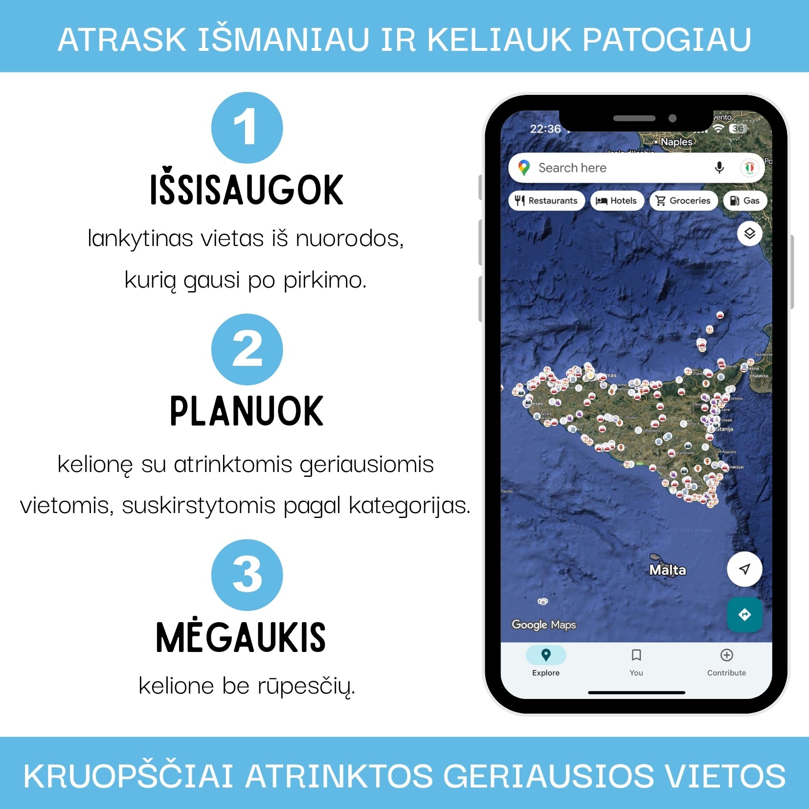 Sicily Tourist Map - Maps by Ema