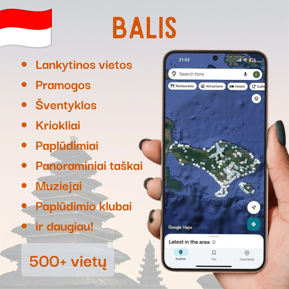 Balio lankytinų vietų žemėlapio produkto viršelis