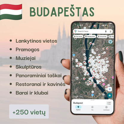 Budapešto lankytinų vietų žemėlapis – produkto viršelis