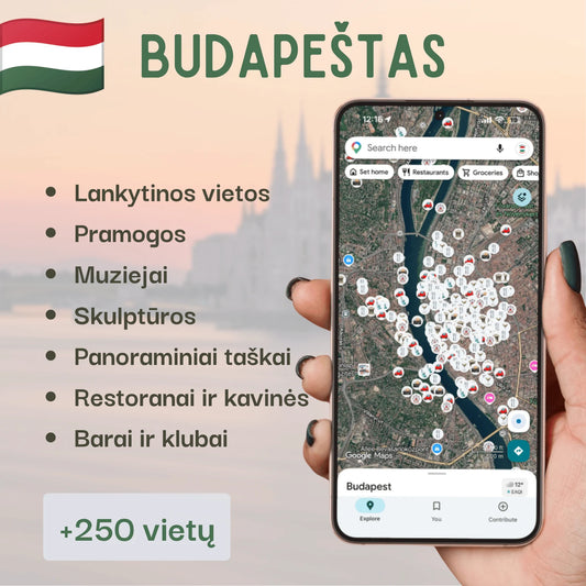 Budapešto lankytinų vietų žemėlapis – produkto viršelis