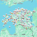 Estijos lankytinų vietų žemėlapis