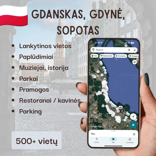 Gdansko lankytinų vietų žemėlapis – produkto viršelis