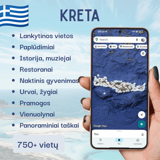 Kretos lankytinų vietų žemėlapis – produkto viršelis