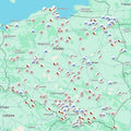 Lenkijos lankytinų vietų žemėlapis