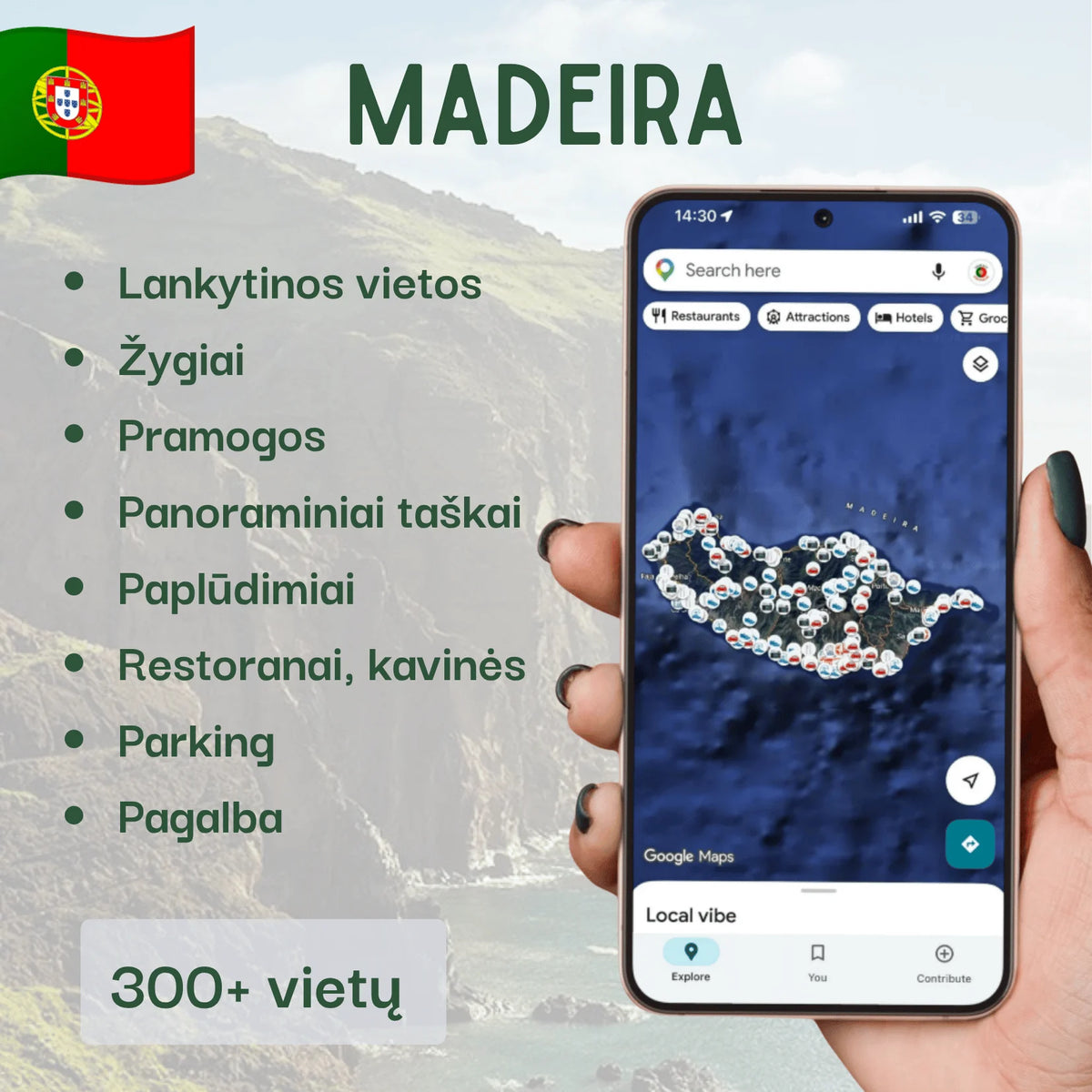 Madeiros lankytinų vietų žemėlapis – produkto viršelis