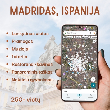 Madridas lankytinos vietos žemėlapis