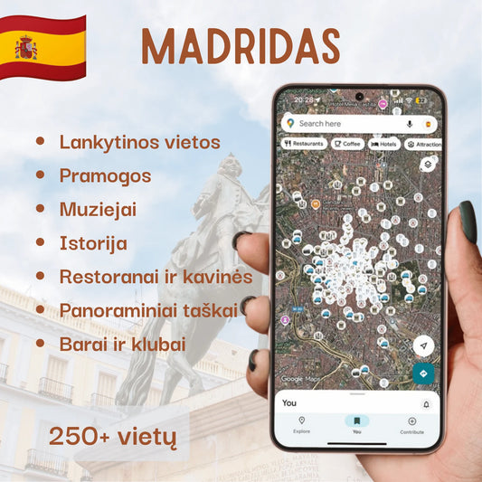 Madrido lankytinų vietų žemėlapis – produkto viršelis
