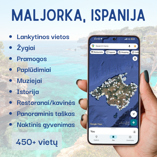 Maljorka lankytinos vietos žemėlapis
