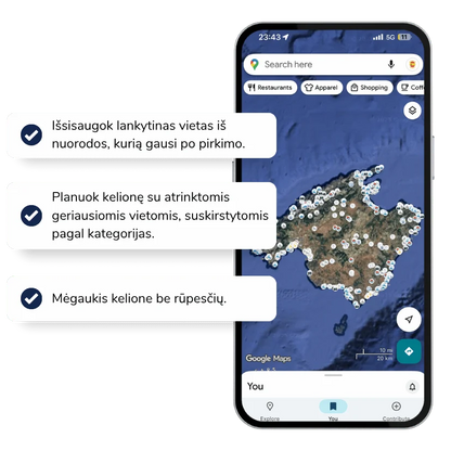 Maljorkos žemėlapio informacinė iliustracija