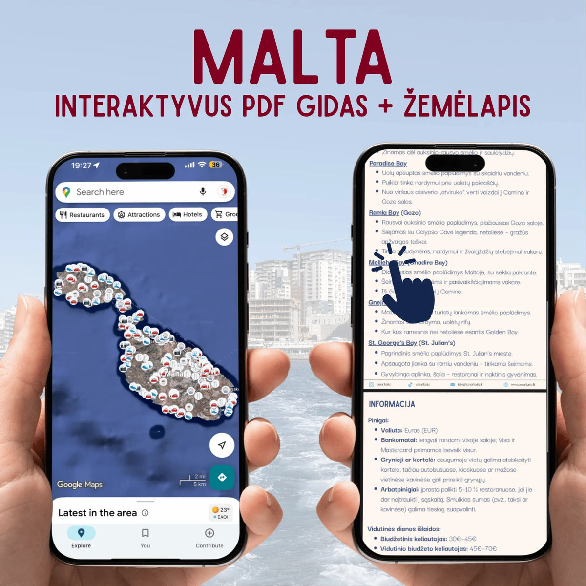 Interaktyvus Maltos PDF gidas ir žemėlapis – produkto viršelis