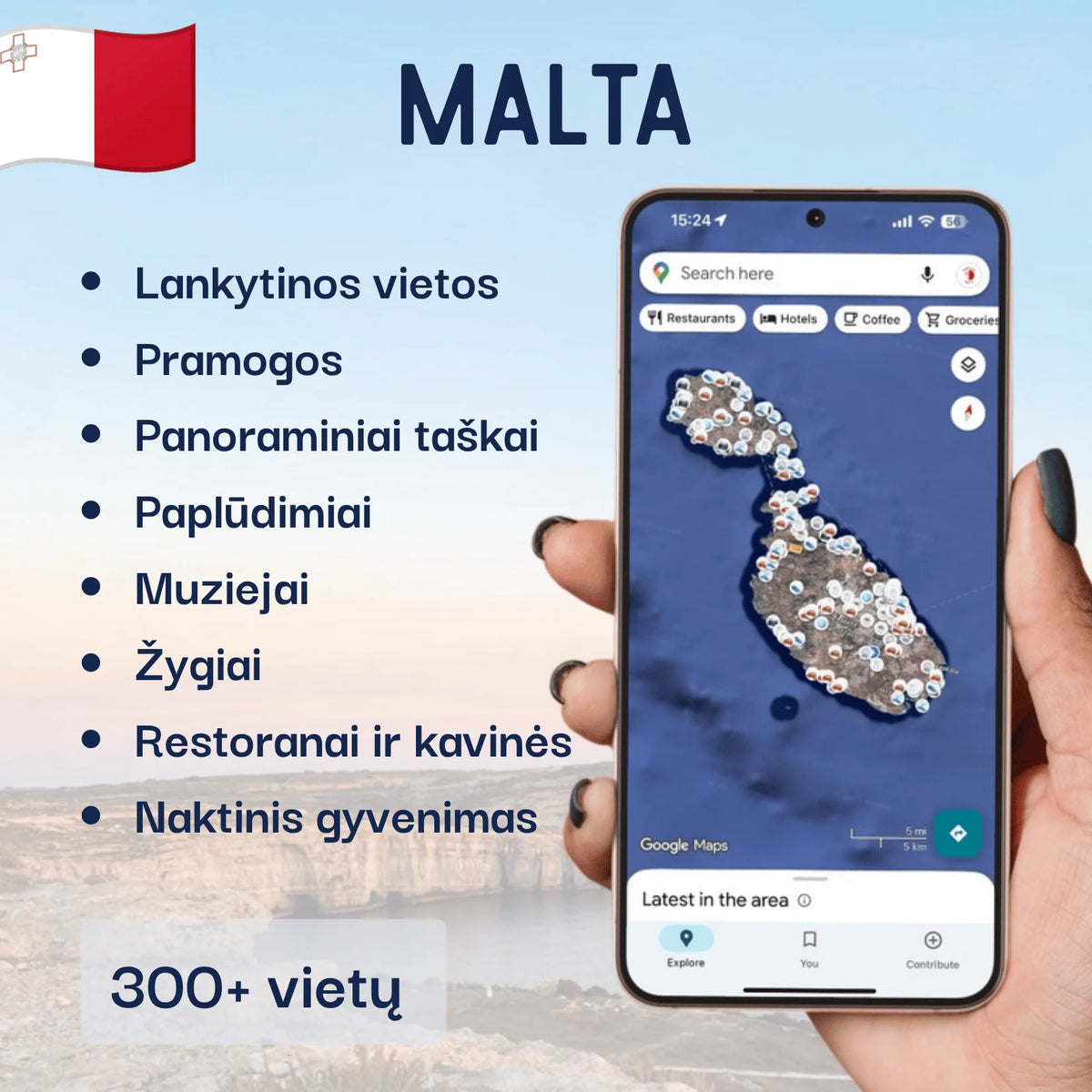 Maltos lankytinų vietų žemėlapis – produkto viršelis